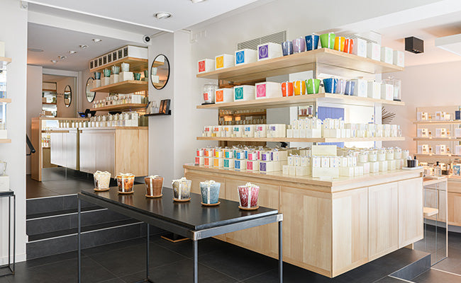 Boutique de parfums et bougies parfumés Mizensir à Genève, en Suisse.