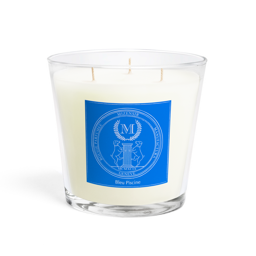 Bleu Piscine | Grande Bougie parfumée